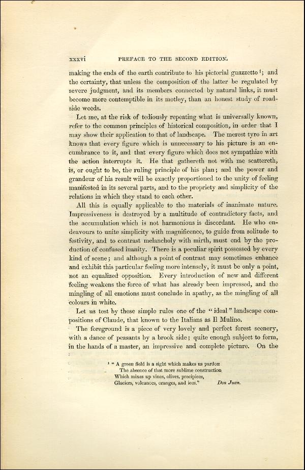 'Modern Painters' Volume I (1851 edition): Front Matter: Second Preface: Page xxxvi
