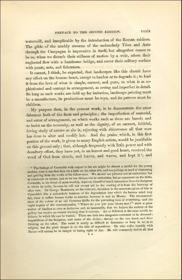 'Modern Painters' Volume I (1851 edition): Front Matter: Second Preface: Page xxxix