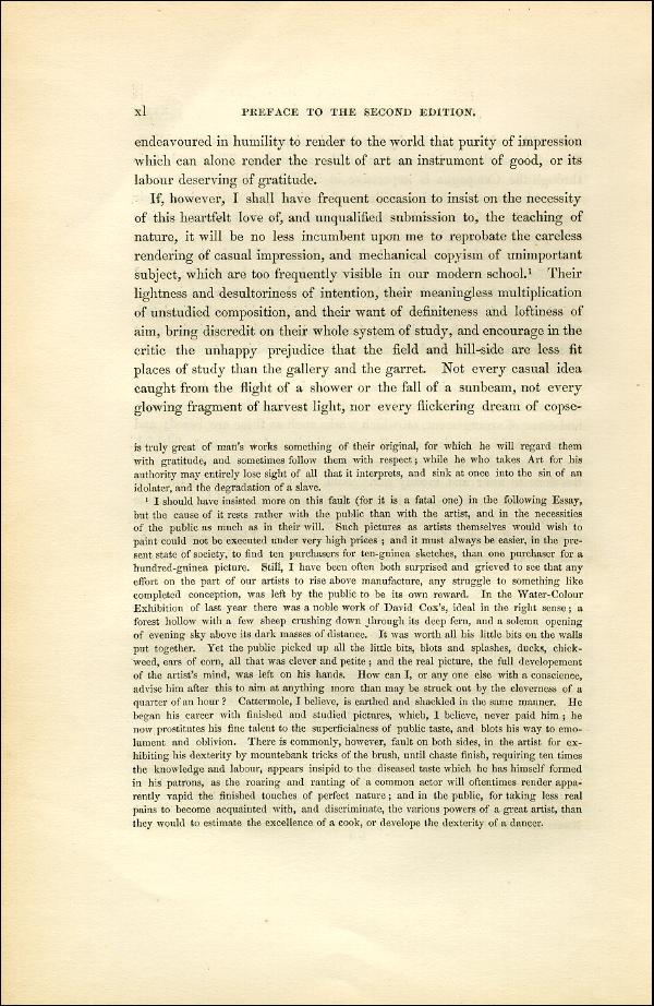 'Modern Painters' Volume I (1851 edition): Front Matter: Second Preface: Page xl