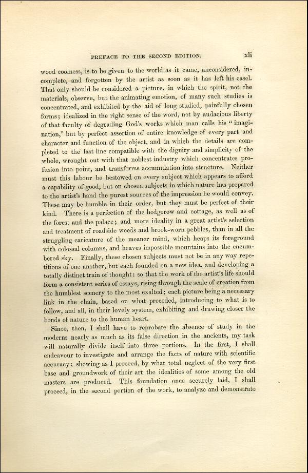 'Modern Painters' Volume I (1851 edition): Front Matter: Second Preface: Page xli