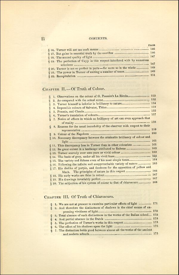 'Modern Painters' Volume I (1851 edition): Front Matter: Synopsis: Page lii