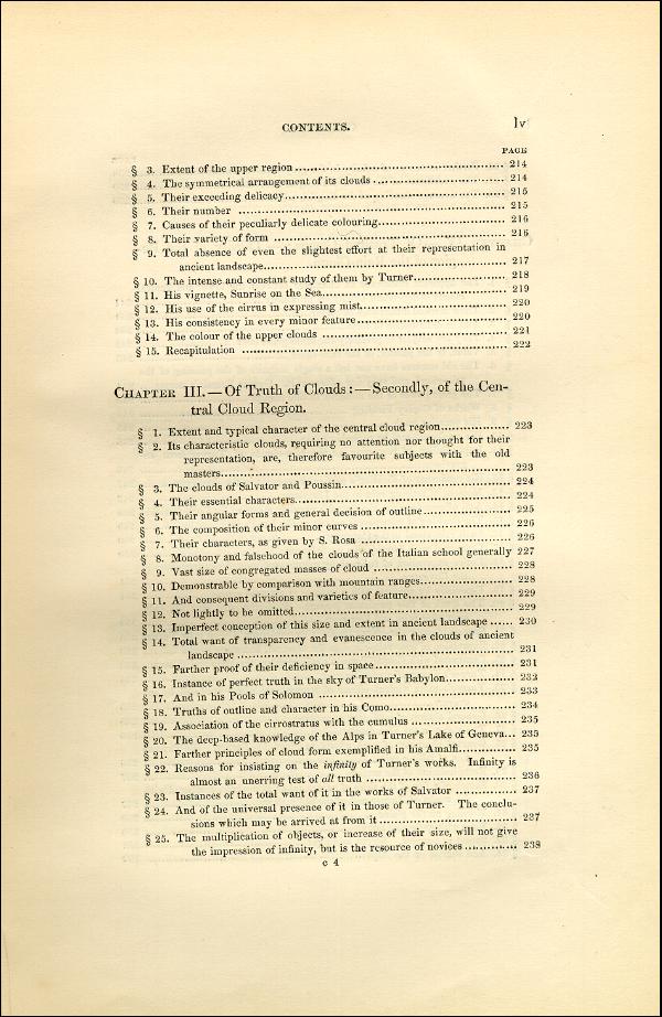 'Modern Painters' Volume I (1851 edition): Front Matter: Synopsis: Page lv