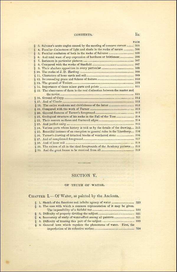 'Modern Painters' Volume I (1851 edition): Front Matter: Synopsis: Page lix