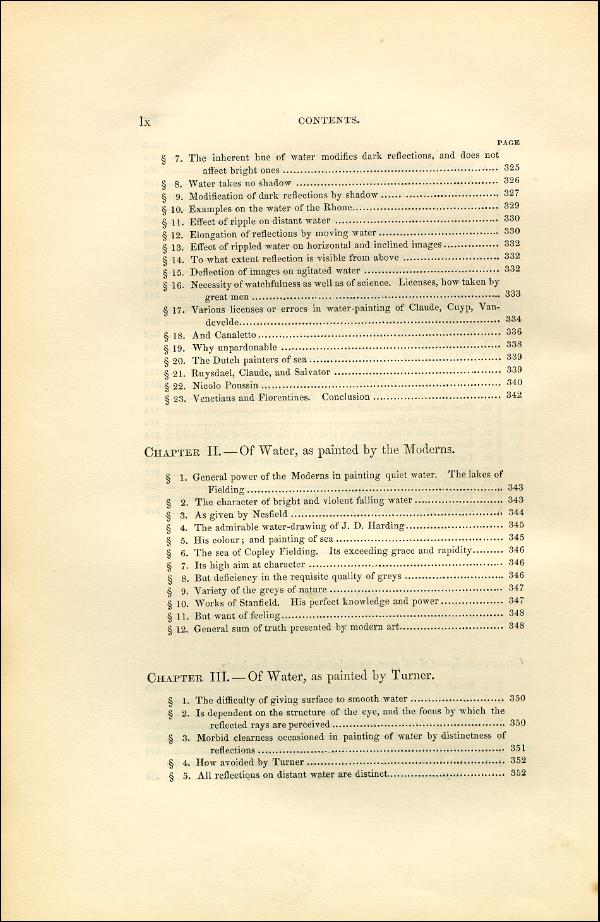 'Modern Painters' Volume I (1851 edition): Front Matter: Synopsis: Page lx