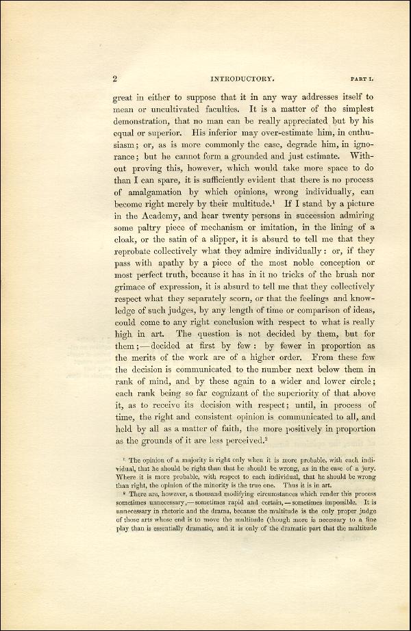 'Modern Painters' Volume I (1851 edition): Part I: Section I: Chapter I: Page 2
