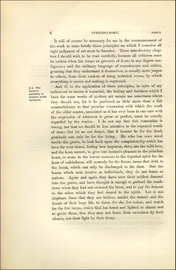 'Modern Painters' Volume I (1851 edition): Part I: Section I: Chapter I: Page 6