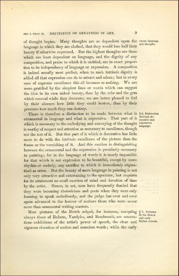 'Modern Painters' Volume I (1851 edition): Part I: Section I: Chapter II: Page 9