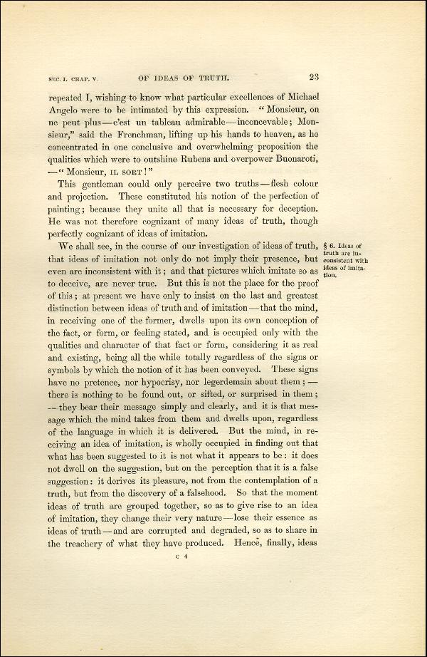 'Modern Painters' Volume I (1851 edition): Part I: Section I: Chapter V: Page 23