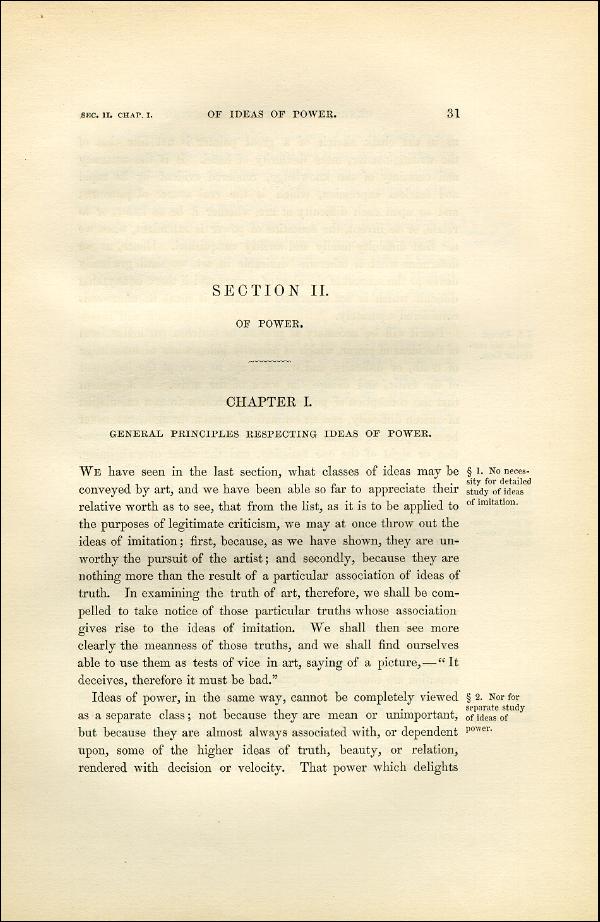 'Modern Painters' Volume I (1851 edition): Part I: Section II: Chapter I: Page 31