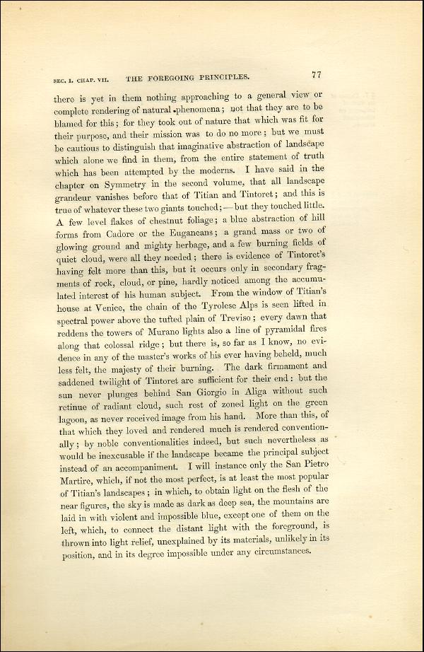 'Modern Painters' Volume I (1851 edition): Part II: Section I: Chapter VII: Page 77