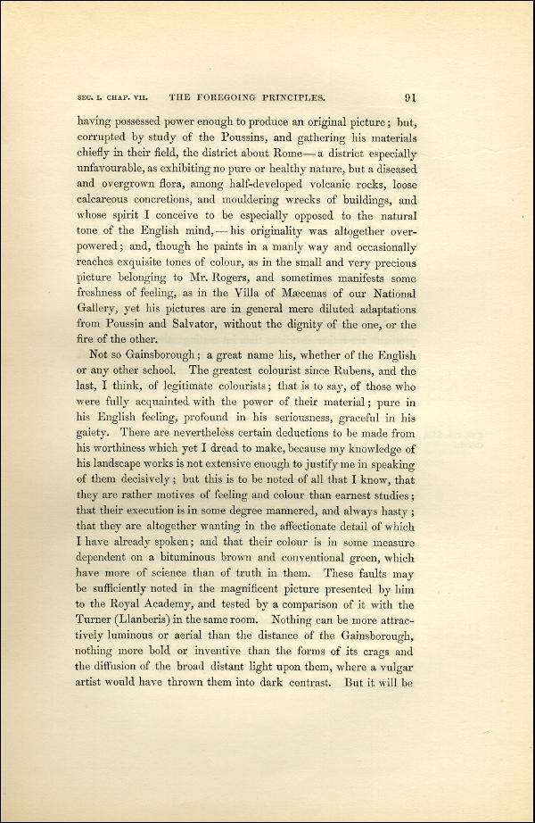 'Modern Painters' Volume I (1851 edition): Part II: Section I: Chapter VII: Page 91