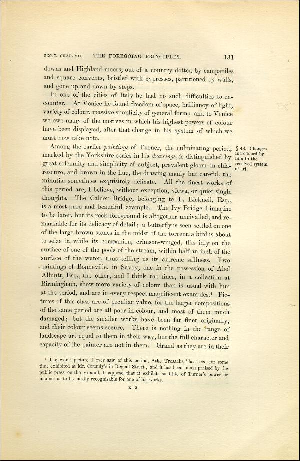 'Modern Painters' Volume I (1851 edition): Part II: Section I: Chapter VII: Page 131