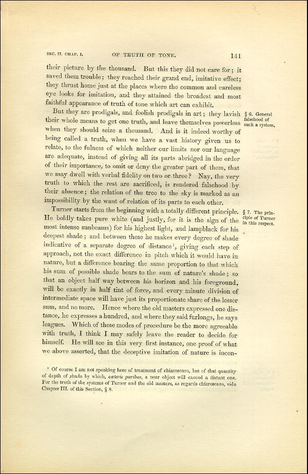 'Modern Painters' Volume I (1851 edition): Part II: Section II: Chapter I: Page 141