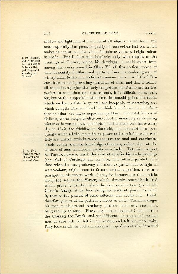 'Modern Painters' Volume I (1851 edition): Part II: Section II: Chapter I: Page 144