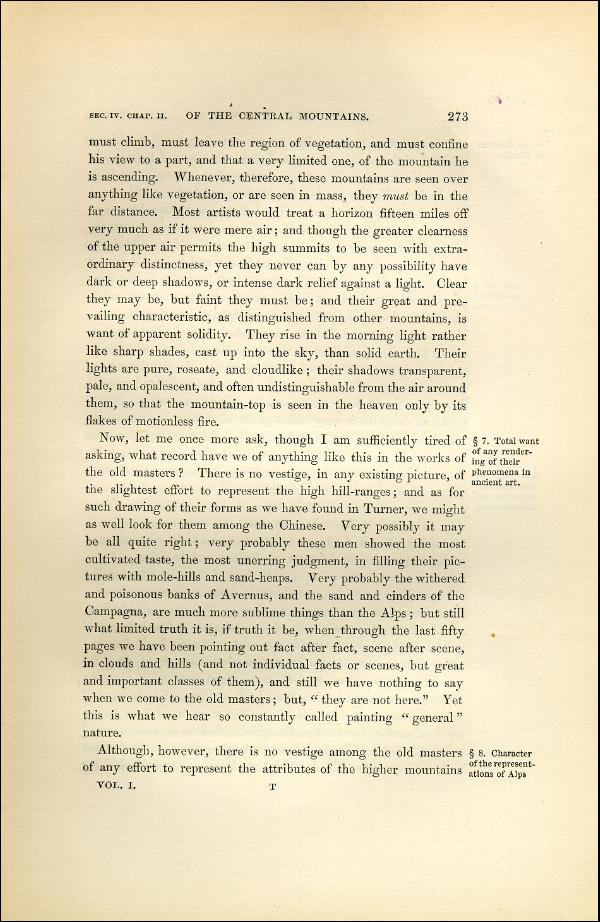 'Modern Painters' Volume I (1851 edition): Part II: Section IV: Chapter II: Page 273