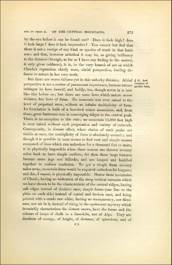'Modern Painters' Volume I (1851 edition): Part II: Section IV: Chapter II: Page 275