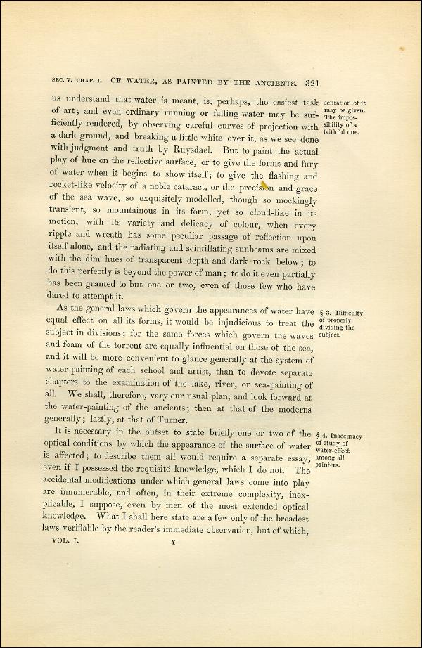 'Modern Painters' Volume I (1851 edition): Part II: Section V: Chapter I: Page 321