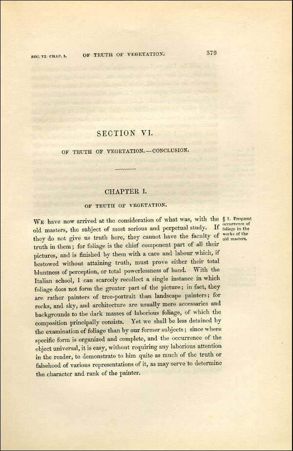 'Modern Painters' Volume I (1851 edition): Part II: Section VI: Chapter I: Page 379