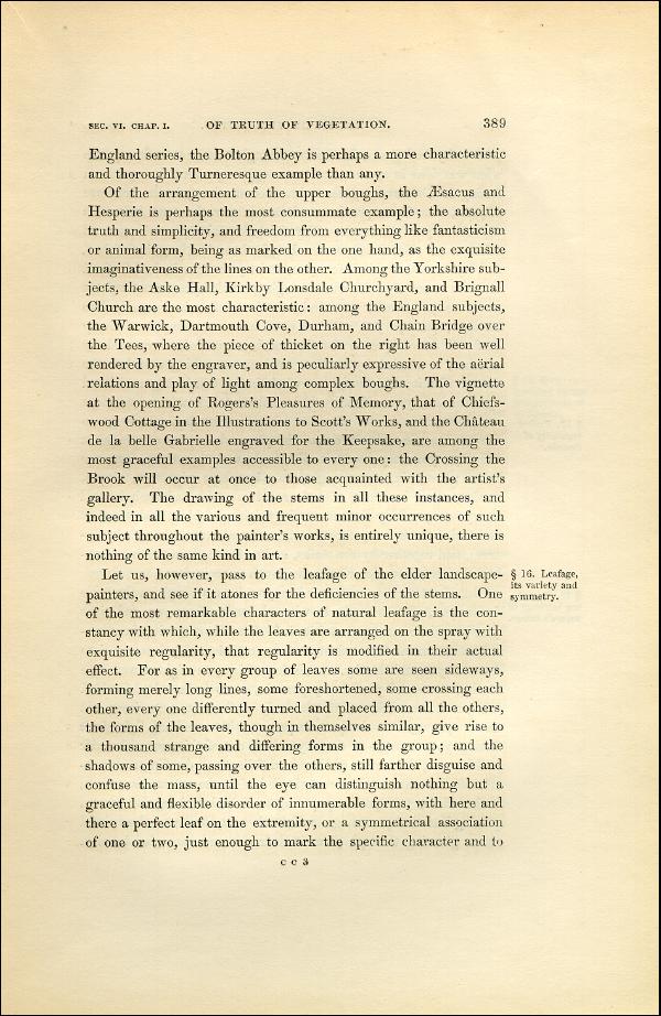 'Modern Painters' Volume I (1851 edition): Part II: Section VI: Chapter I: Page 389
