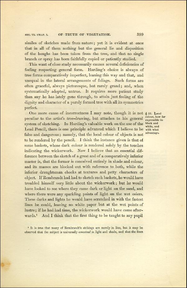 'Modern Painters' Volume I (1851 edition): Part II: Section VI: Chapter I: Page 399