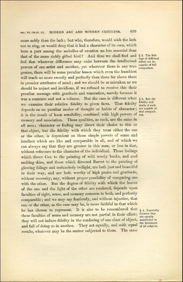 'Modern Painters' Volume I (1851 edition): Part II: Section VI: Chapter III: Page 409