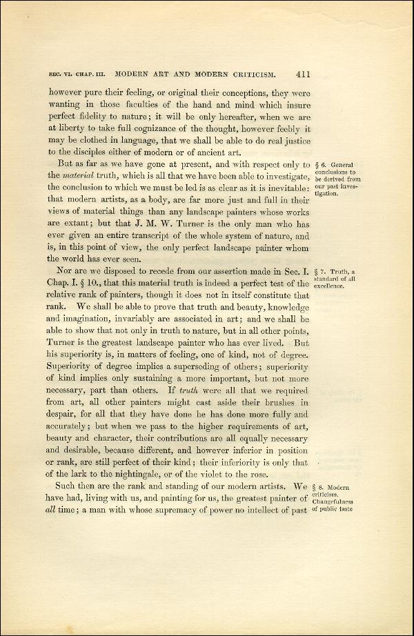 'Modern Painters' Volume I (1851 edition): Part II: Section VI: Chapter III: Page 411