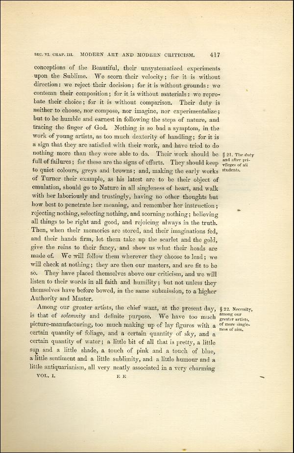 'Modern Painters' Volume I (1851 edition): Part II: Section VI: Chapter III: Page 417