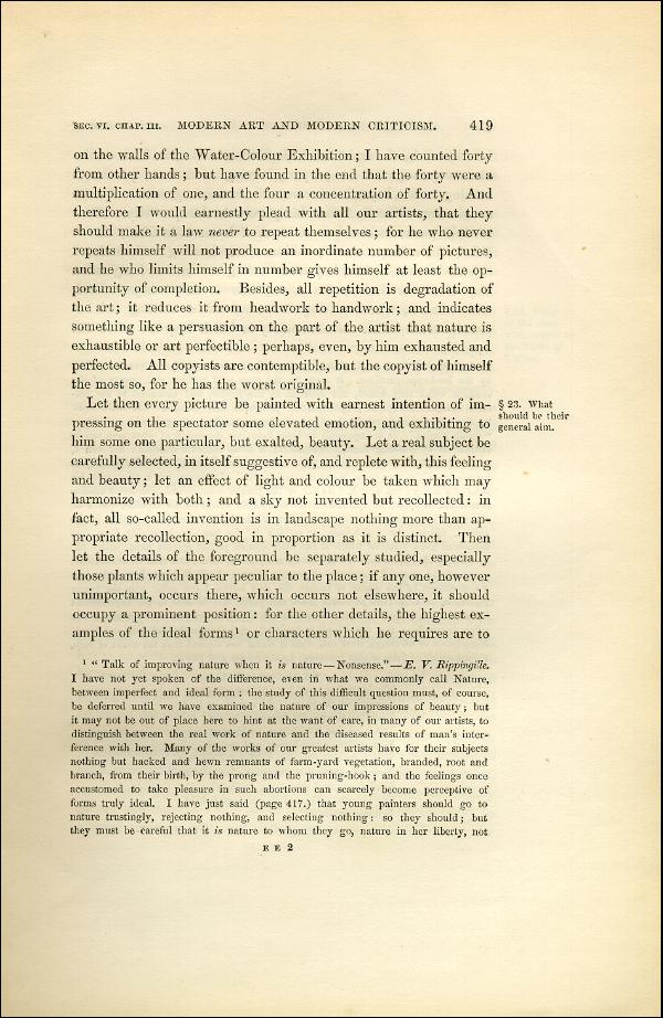 'Modern Painters' Volume I (1851 edition): Part II: Section VI: Chapter III: Page 419