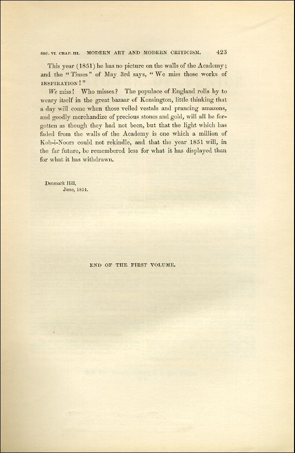 'Modern Painters' Volume I (1851 edition): Part II: Section VI: Chapter III: Page 423