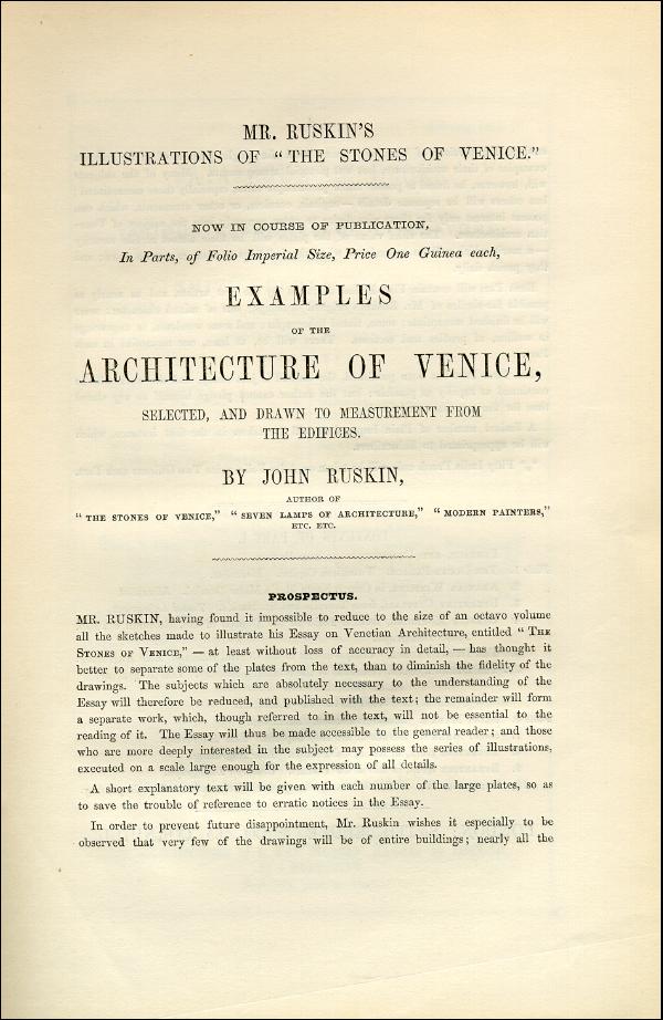 'Modern Painters' Volume I (1851 edition): Back Matter: Page 3