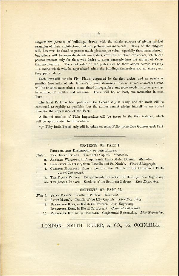 'Modern Painters' Volume I (1851 edition): Back Matter: Page 4