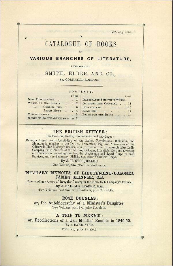 'Modern Painters' Volume I (1851 edition): Back Matter: Page 5