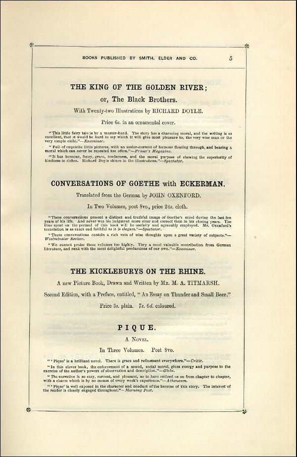 'Modern Painters' Volume I (1851 edition): Back Matter: Page 9