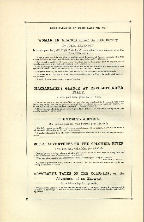 'Modern Painters' Volume I (1851 edition): Back Matter: Page 10