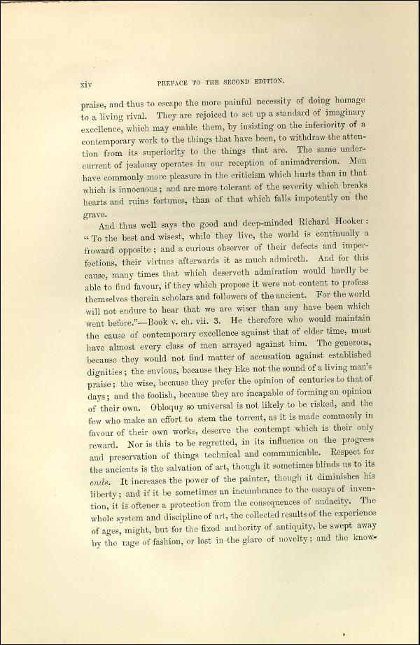 'Modern Painters' Volume I (1873 edition): Front Matter: Second Preface: Page xiv