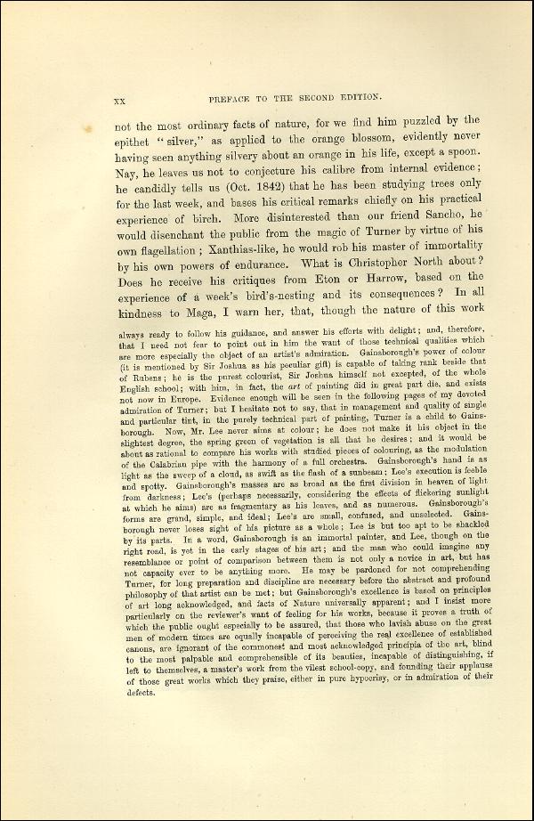'Modern Painters' Volume I (1873 edition): Front Matter: Second Preface: Page xx