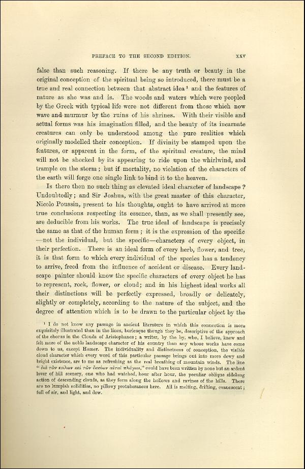 'Modern Painters' Volume I (1873 edition): Front Matter: Second Preface: Page xxv