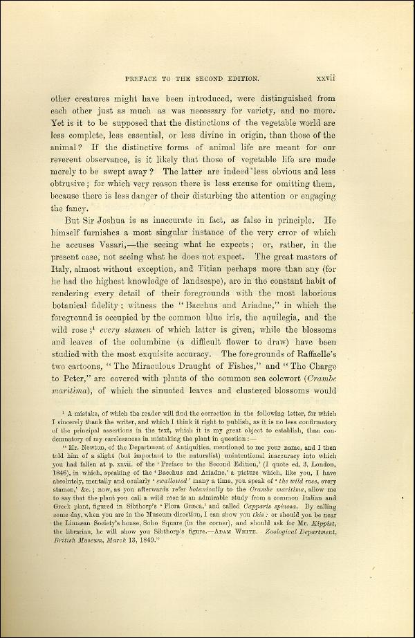 'Modern Painters' Volume I (1873 edition): Front Matter: Second Preface: Page xxvii