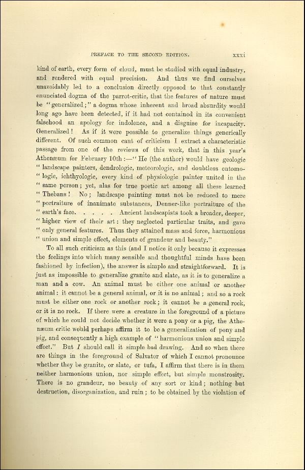 'Modern Painters' Volume I (1873 edition): Front Matter: Second Preface: Page xxxi