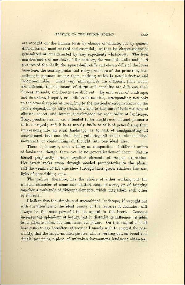 'Modern Painters' Volume I (1873 edition): Front Matter: Second Preface: Page xxxv