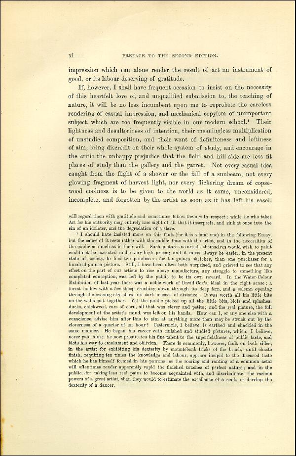 'Modern Painters' Volume I (1873 edition): Front Matter: Second Preface: Page xl