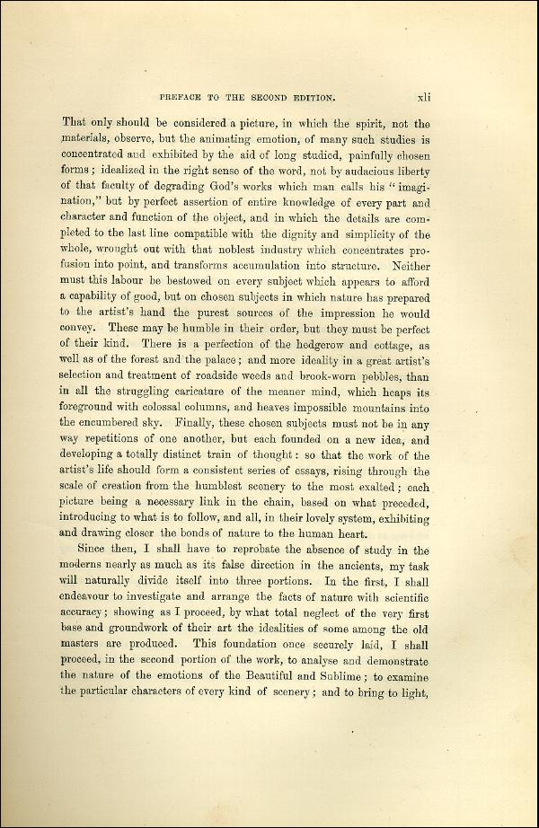 'Modern Painters' Volume I (1873 edition): Front Matter: Second Preface: Page xli