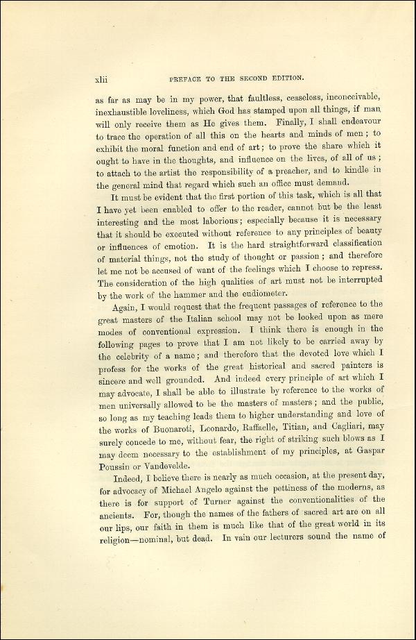 'Modern Painters' Volume I (1873 edition): Front Matter: Second Preface: Page xlii