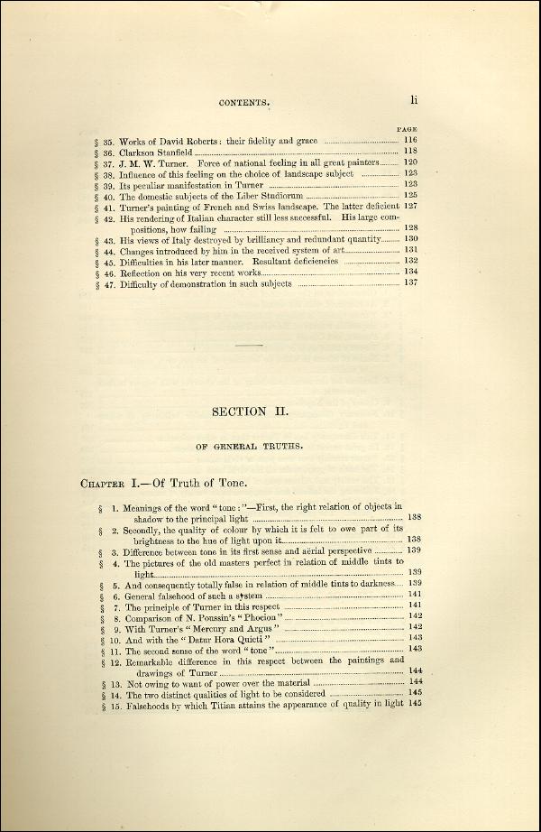 'Modern Painters' Volume I (1873 edition): Front Matter: Synopsis: Page li