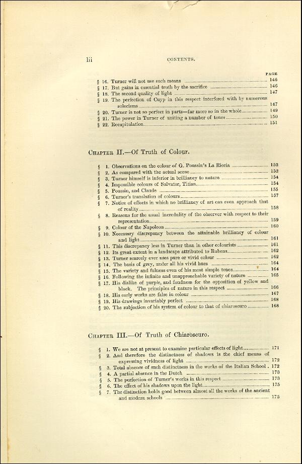 'Modern Painters' Volume I (1873 edition): Front Matter: Synopsis: Page lii