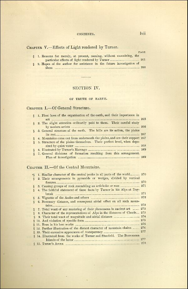 'Modern Painters' Volume I (1873 edition): Front Matter: Synopsis: Page lvii