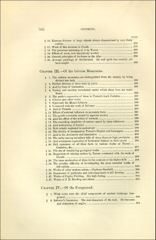 'Modern Painters' Volume I (1873 edition): Front Matter: Synopsis: Page lviii