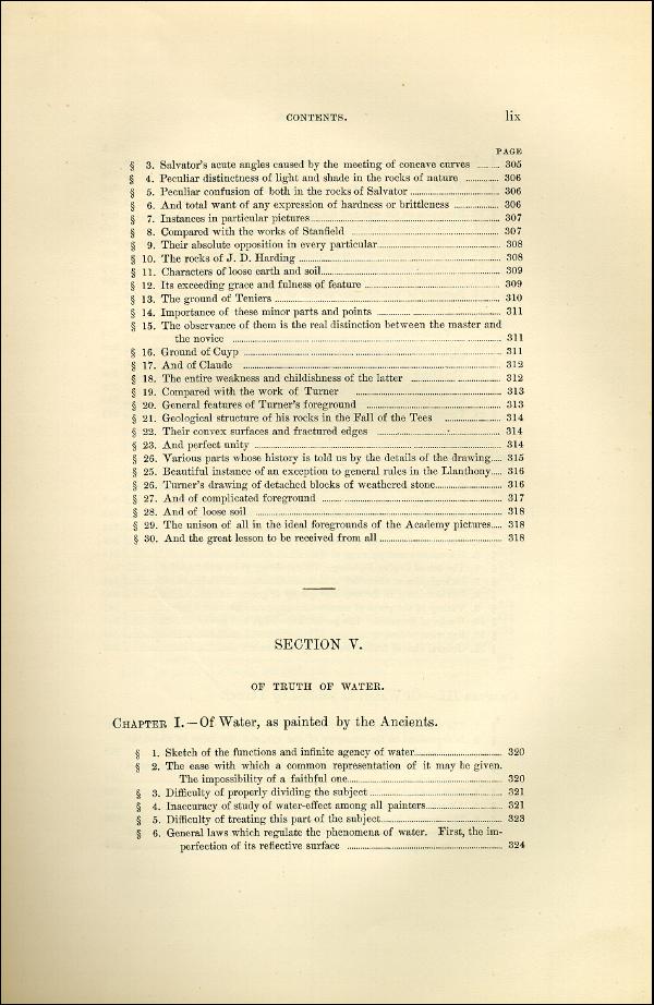 'Modern Painters' Volume I (1873 edition): Front Matter: Synopsis: Page lix