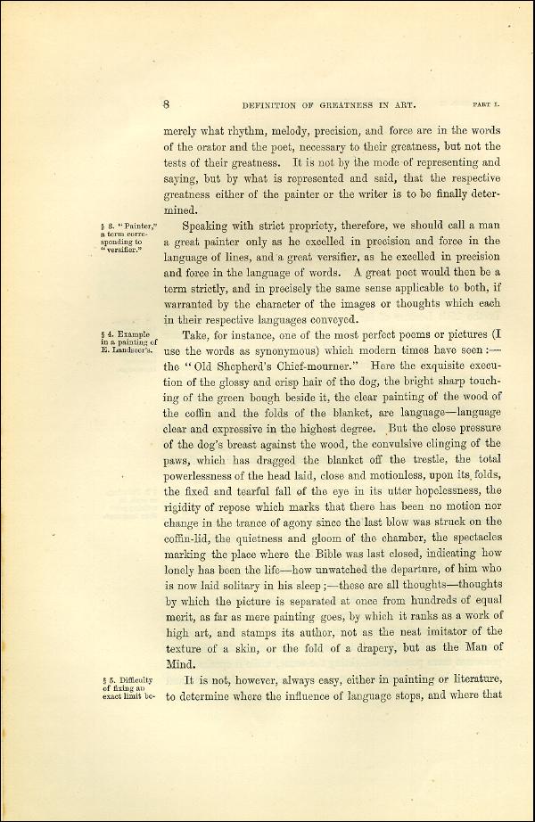 'Modern Painters' Volume I (1873 edition): Part I: Section I: Chapter II: Page 8