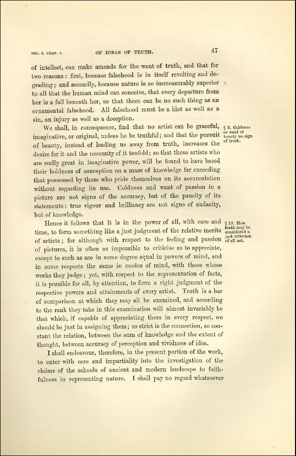 'Modern Painters' Volume I (1873 edition): Part II: Section I: Chapter I: Page 47